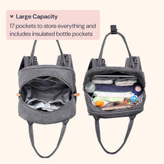 Foldable changing mat included with BabbleRoo for quick changes on the go.