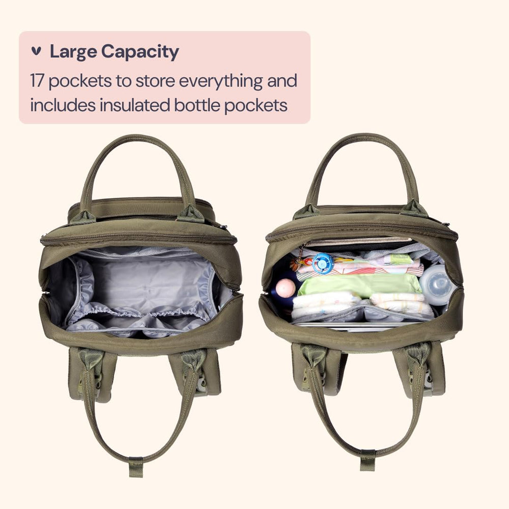 BabbleRoo diaper bag backpack foldable changing pad for quick on-site diaper changes