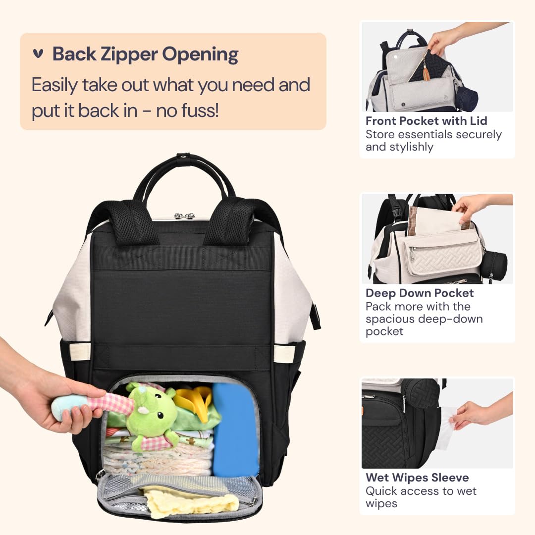 Five insulated pockets for bottle temperature control.