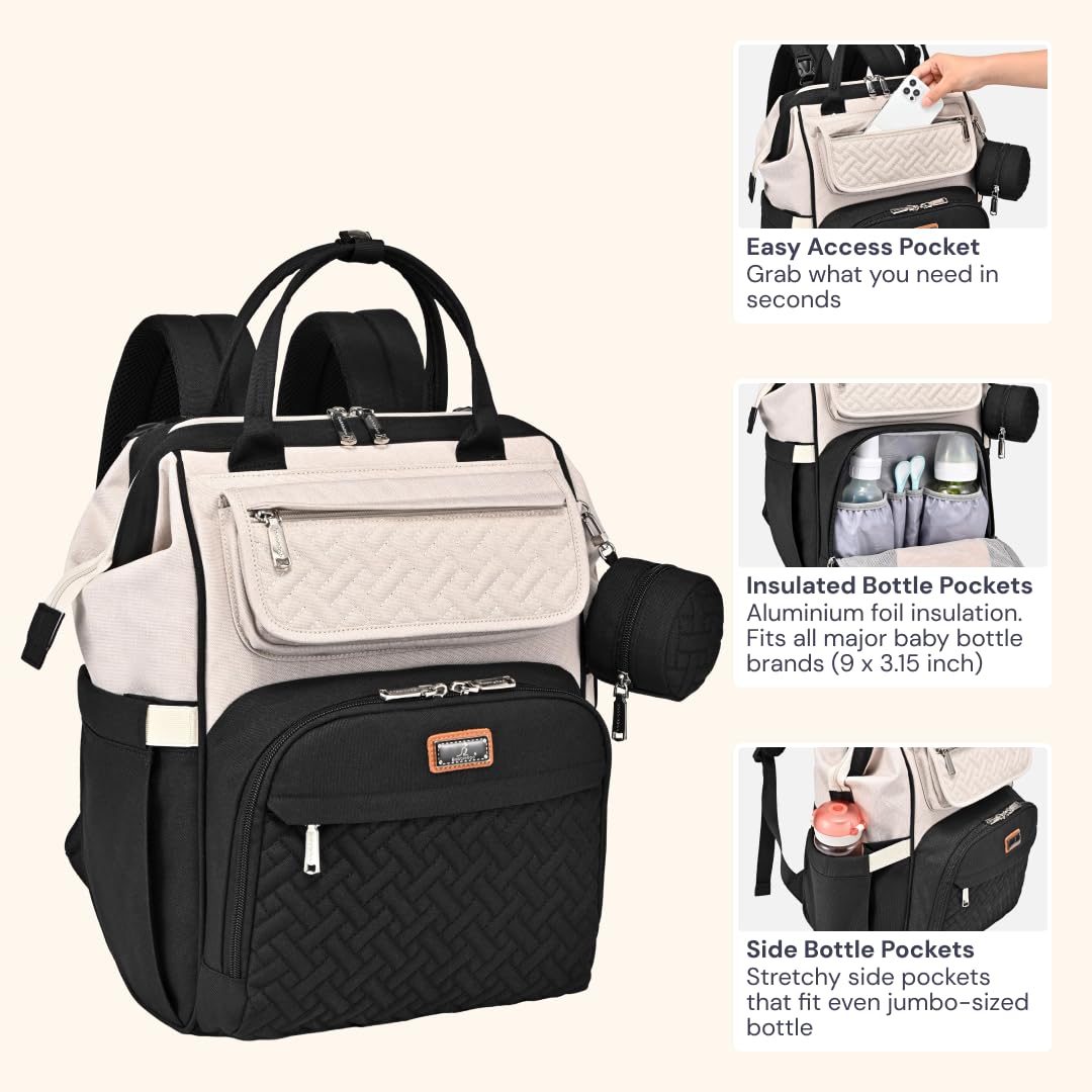 Detachable pacifier case keeps small items organized.