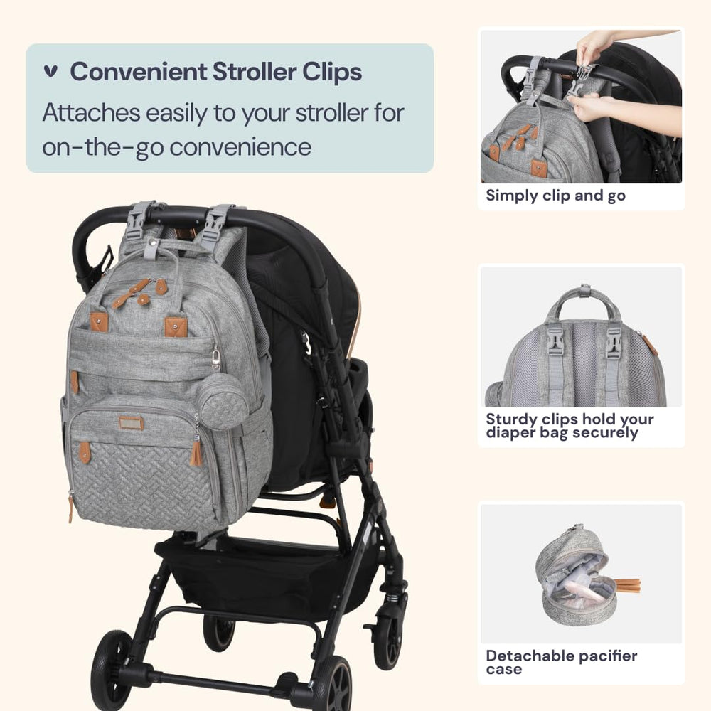 Dedicated pocket fits tablets and laptops up to 15.6 inches in BabbleRoo bag.