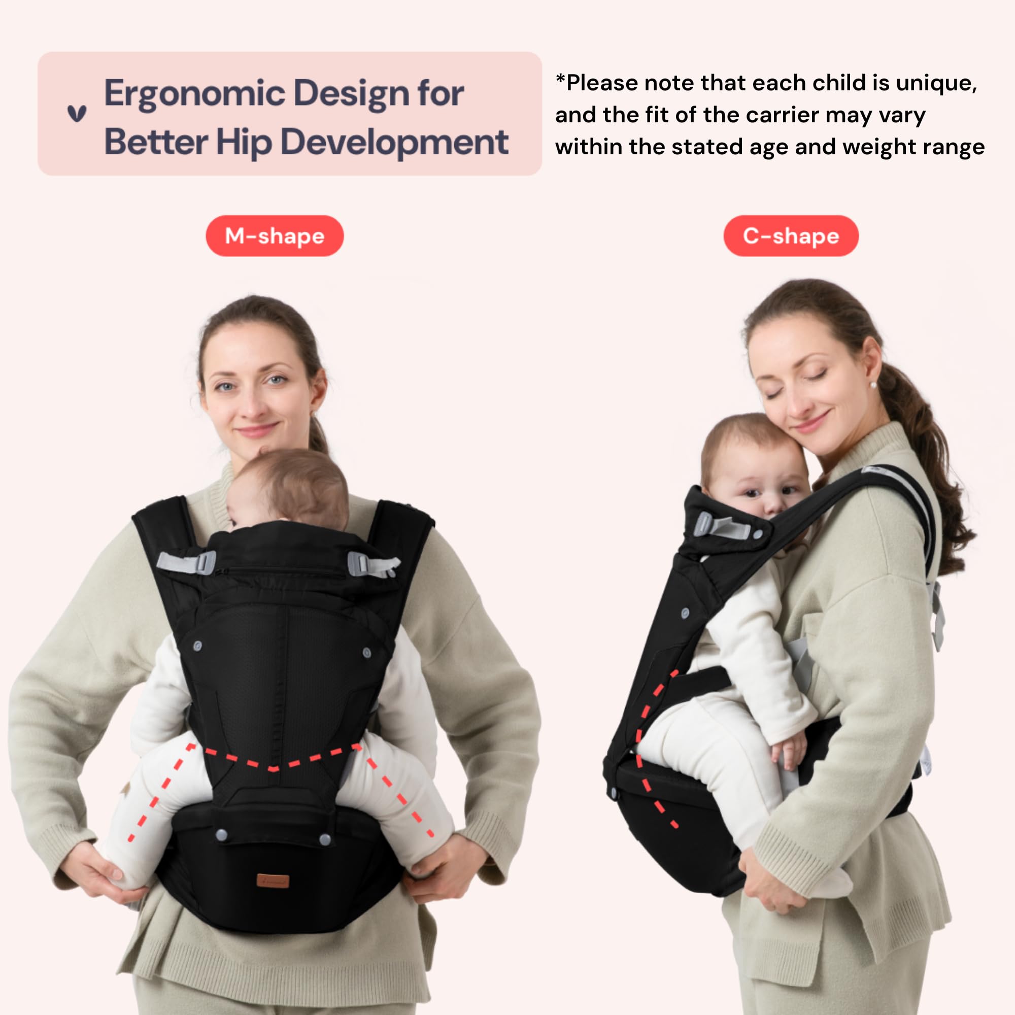 BabbleRoo Grow Carrier front carry demonstration for bonding on errands