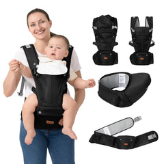 BabbleRoo Grow Carrier hip seat view showing stable support during use