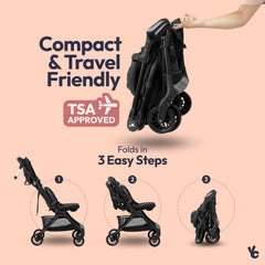BabbleRoo Hoplite 175 near-flat recline supports newborn comfort during longer naps.