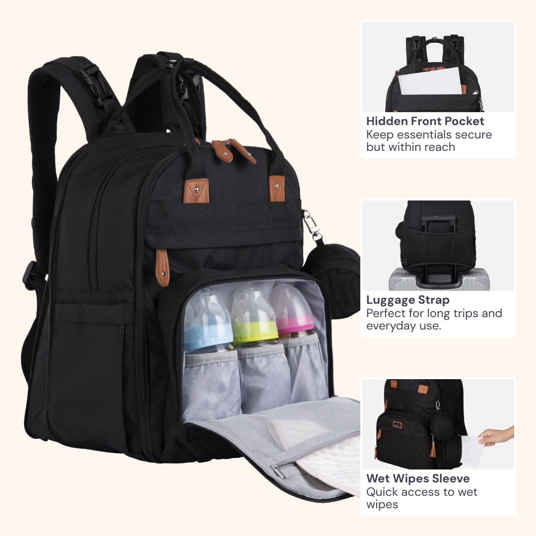 BabbleRoo stroller clips keep the bag secure while strolling.