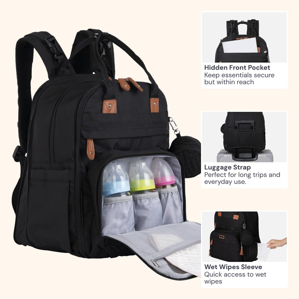BabbleRoo stroller clips keep the bag secure while strolling.