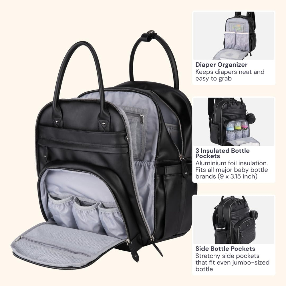 BabbleRoo stroller straps attached view for hands-free travel.