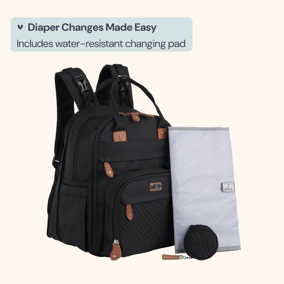 BabbleRoo wipe pocket keeps wipes handy for messes and quick cleanups.