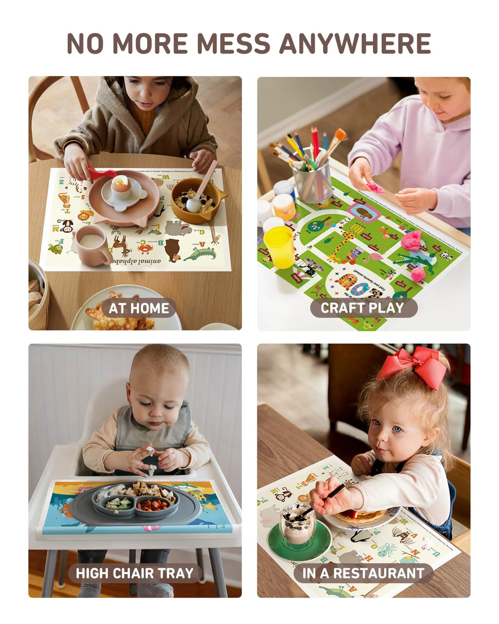 Babebay 60-pack placemats simplify mess-free meals at home