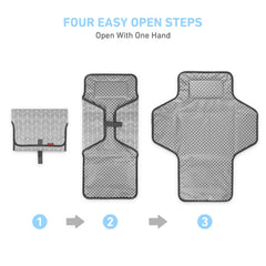 Babebay changing pad designed for one-handed use with a diaper clutch strip.