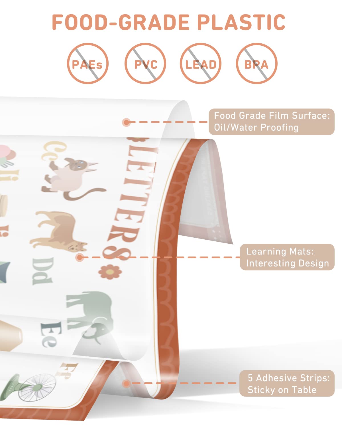 Babebay placemats with educational patterns spark learning.