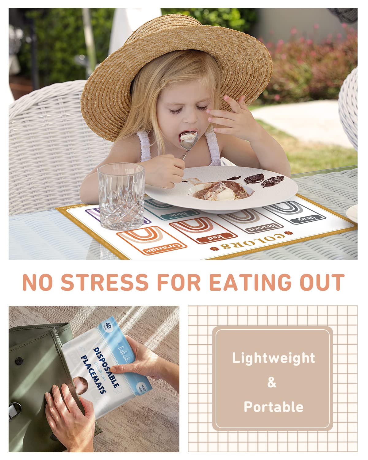 Babebay placemats protect surfaces on high chairs.