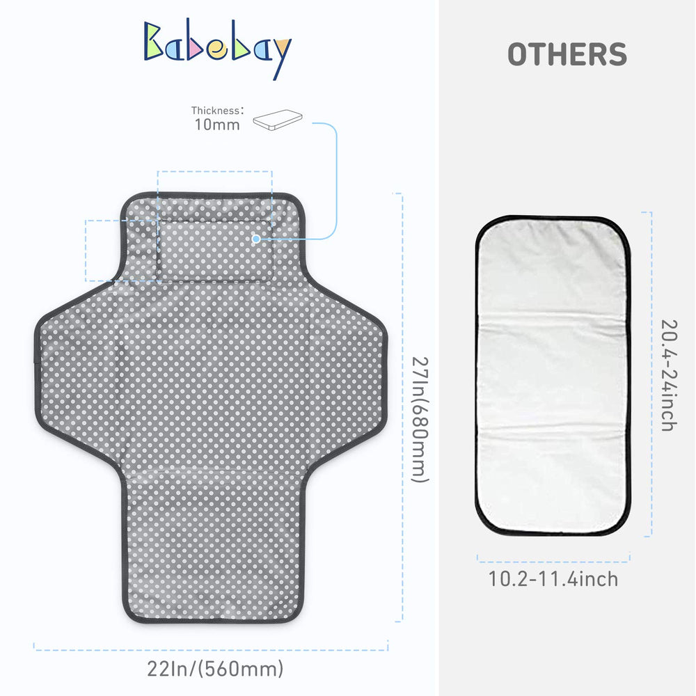 Babebay portable changing pad folded compactly for travel in a bag.