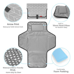 Babebay waterproof Oxford fabric outer surface protects baby during diaper changes.
