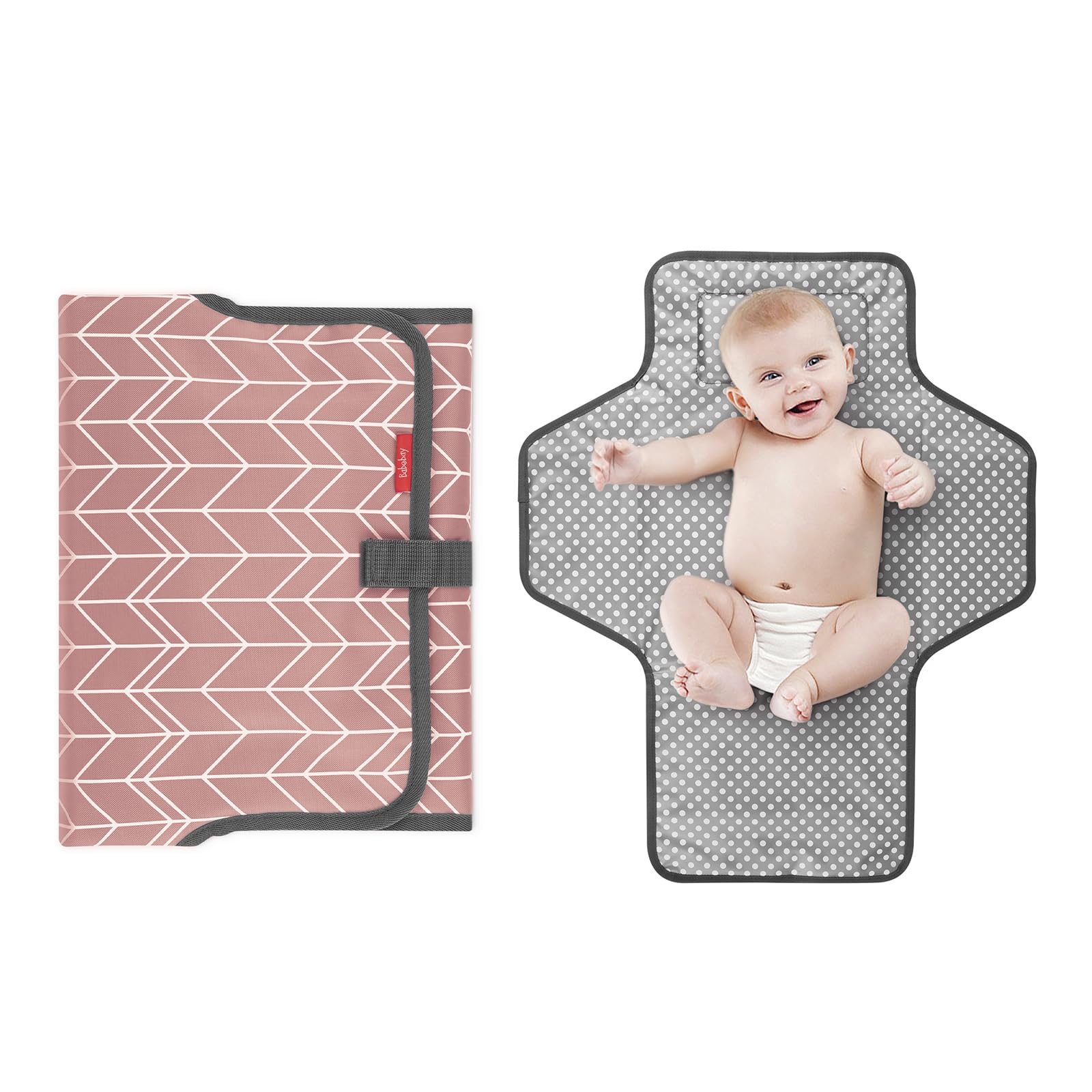 Babebay waterproof portable changing pad open flat surface for on the go diaper changes