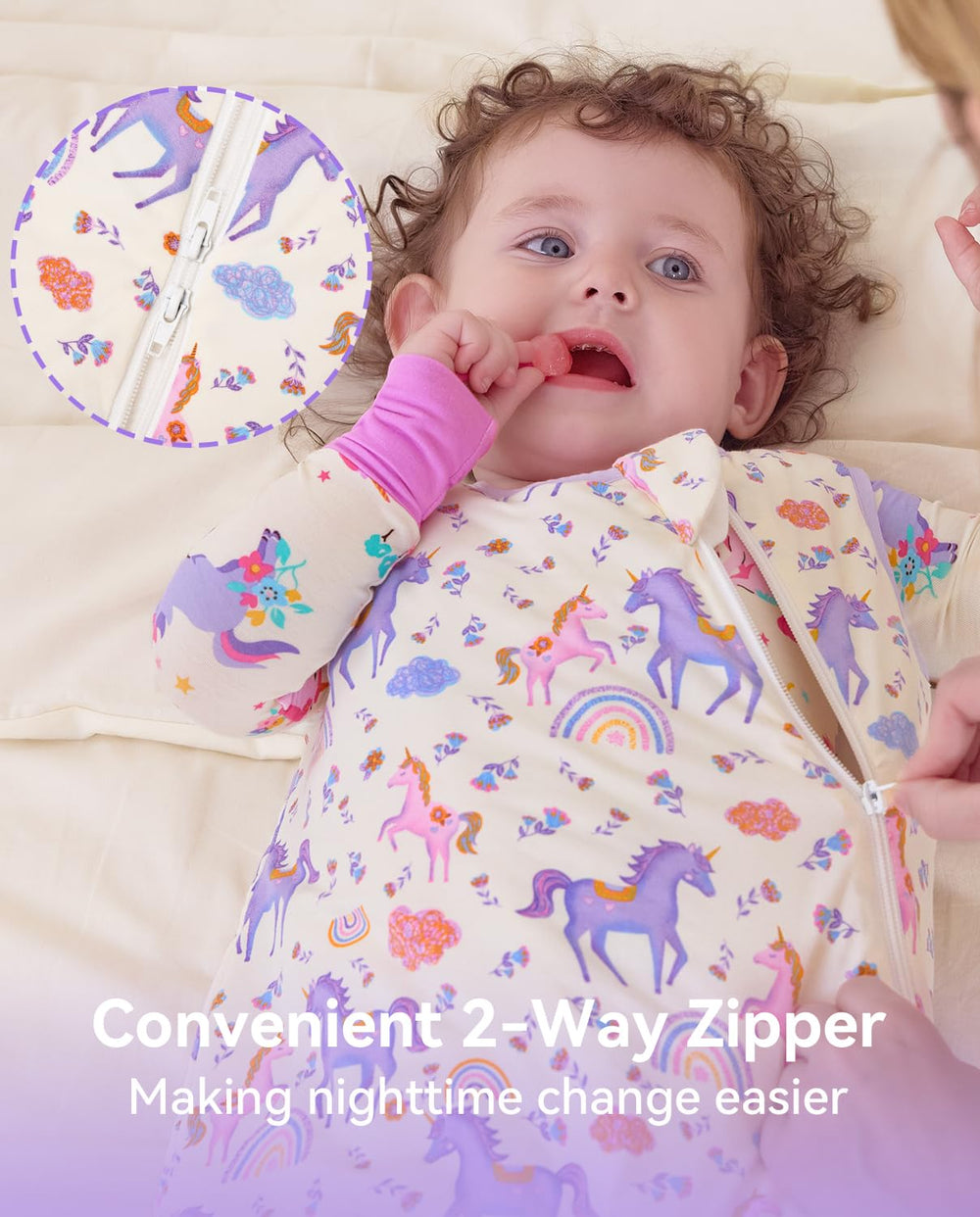 Babee Reshinee bamboo sleep sack, 1.0 TOG provides all-season warmth.