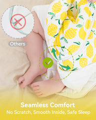 Babee Reshinee sleep sack's roomy leg area supports natural frog-leg movement.