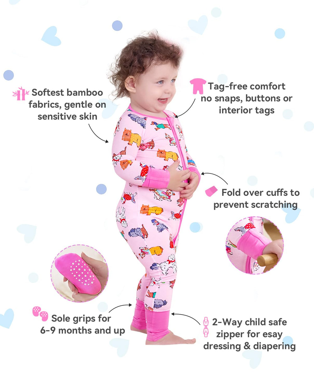 Babee Reshinee zipper sleeper with fold-over mittens for tiny hands and adaptable warmth.