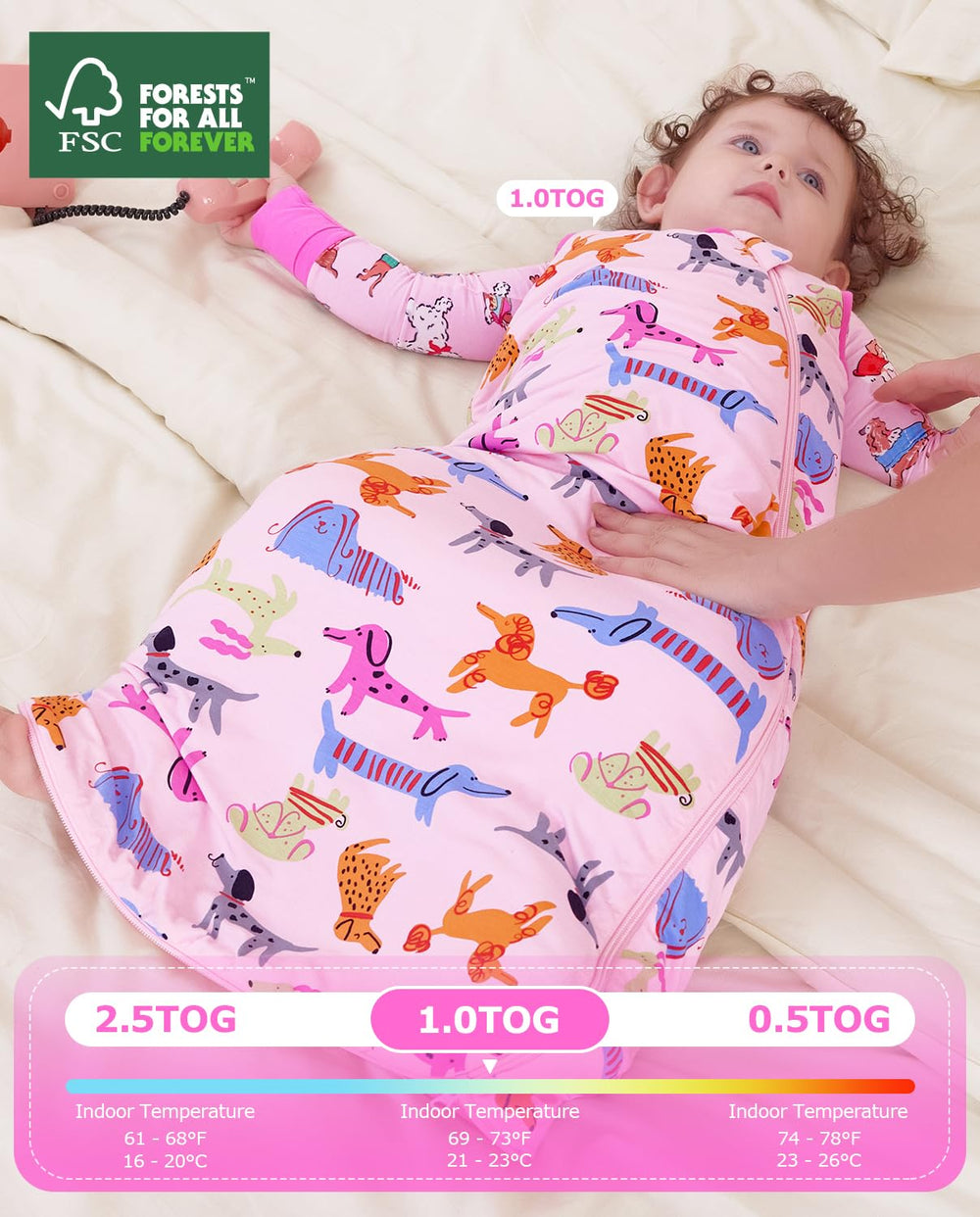 Babee Reshinee fade-resistant prints on newborn sleep sack