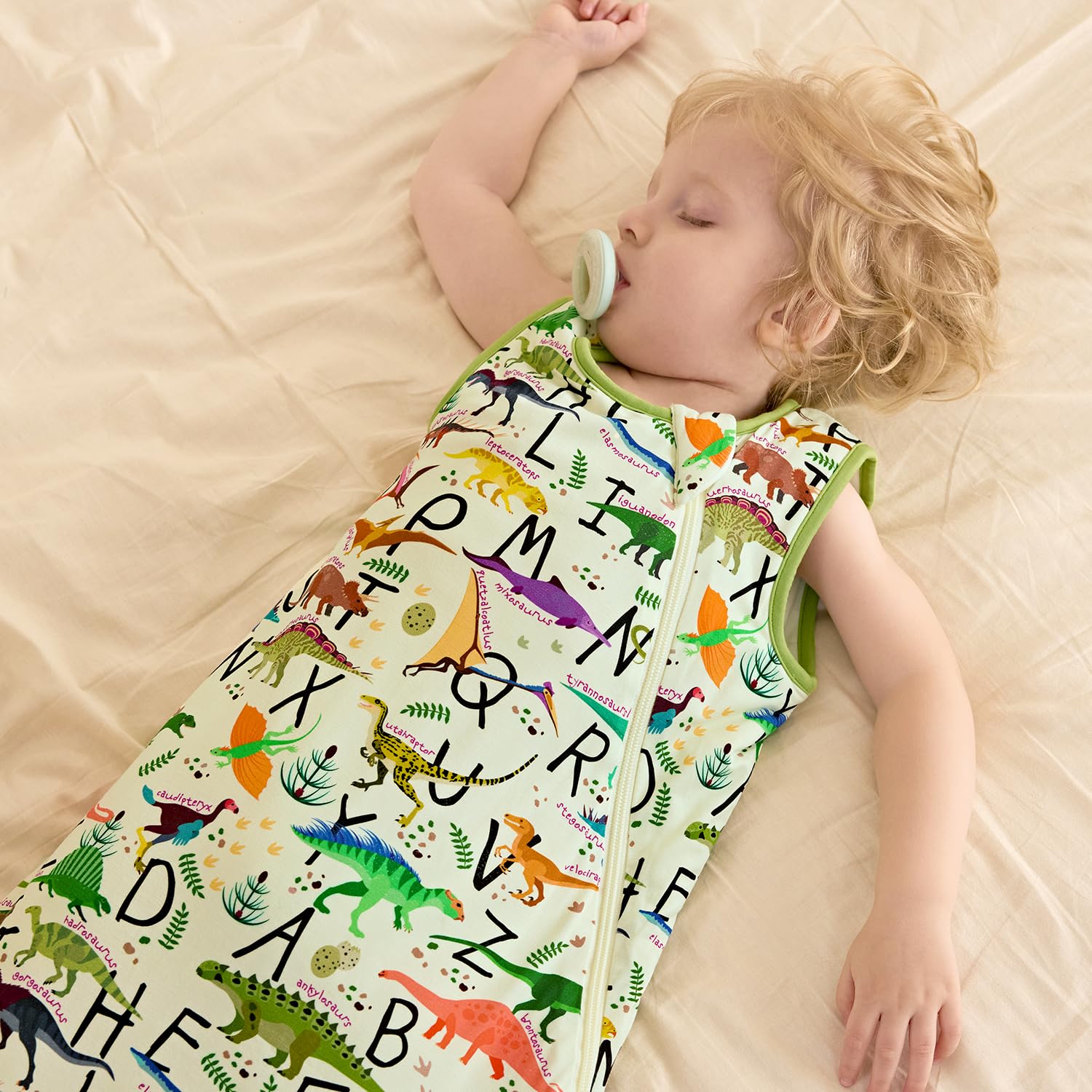 Babee Reshinee hand-drawn-prints with matching-zippies add charm.