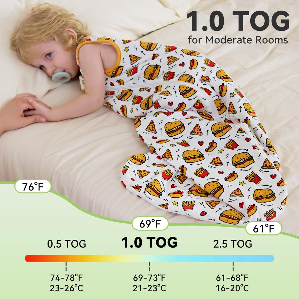 Babee Reshinee sleep sack shows growth-friendly length for toddlers.