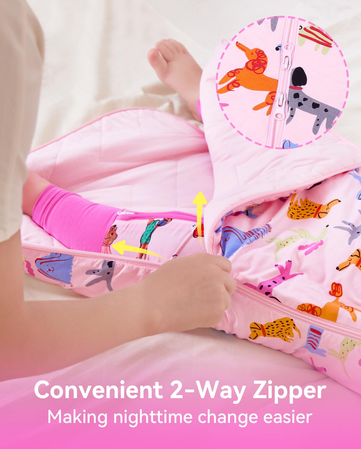 Babee Reshinee sleep sack with deep narrow neckline away from face