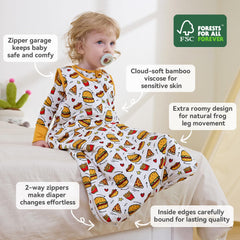 Babee Reshinee sleep sack with two-way zipper for easy night changes.
