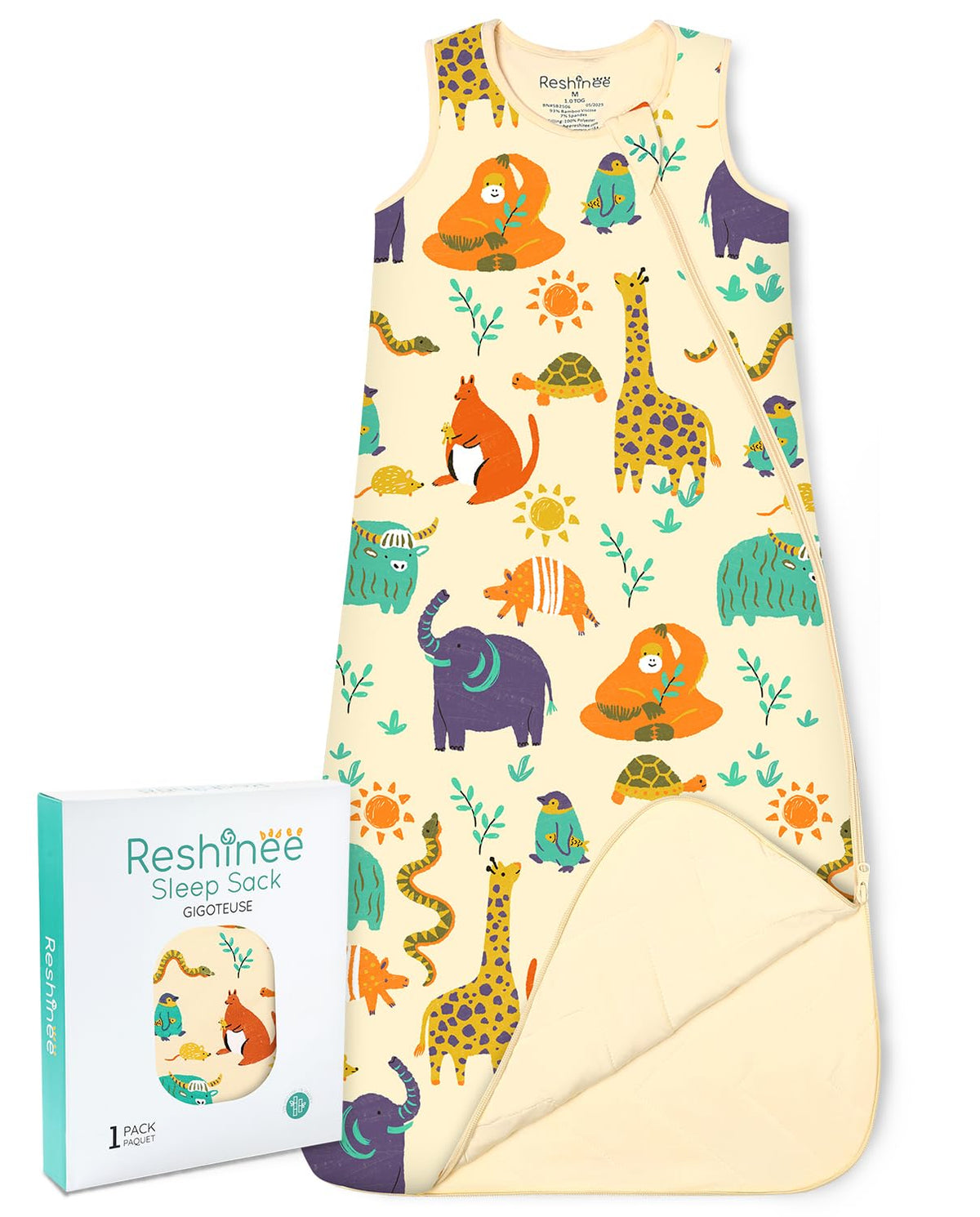 Babee Reshinee sleep sack close-up shows ultra-soft bamboo fabric for sensitive skin
