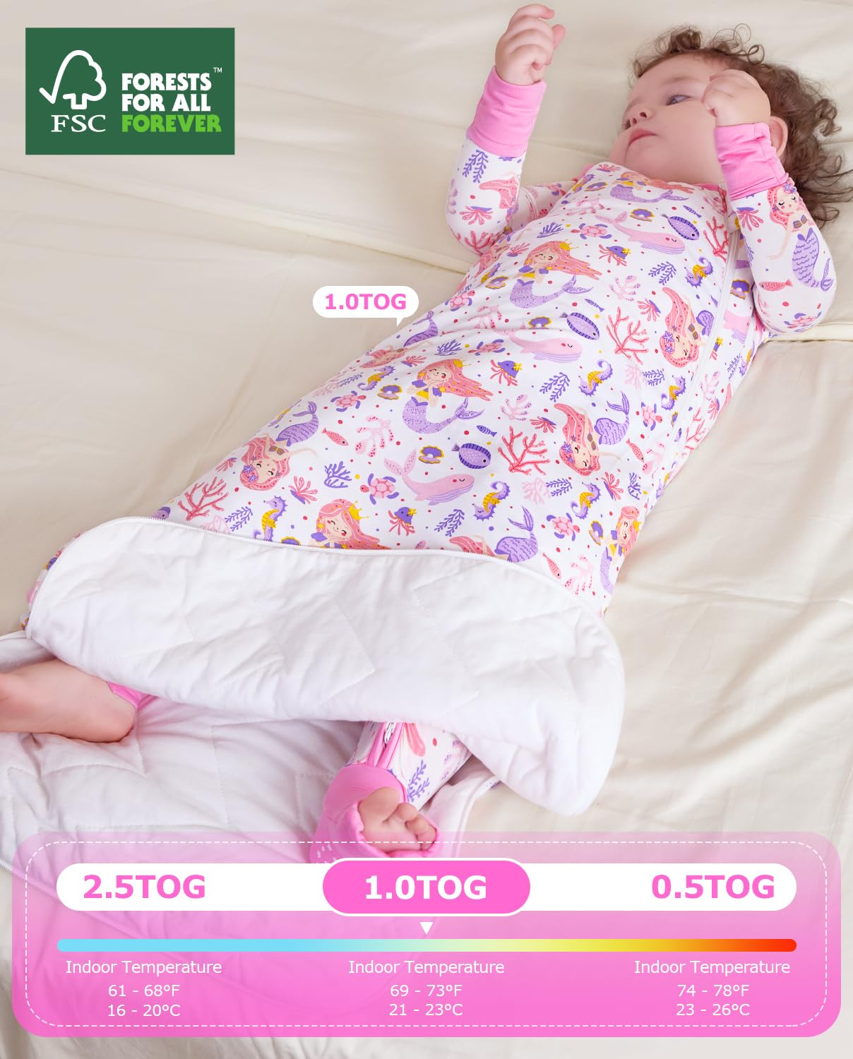 Babee Reshinee sleep sack enabling frog-leg sleeping with roomy leg area