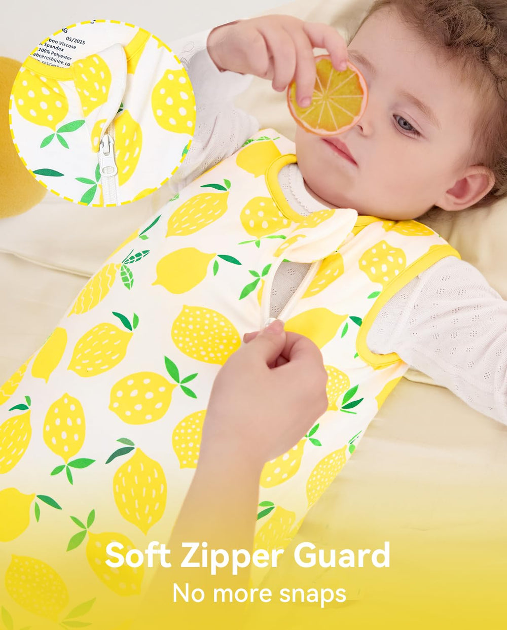 Babee Reshinee sleep sack roomy legs in frog-position for natural sleep
