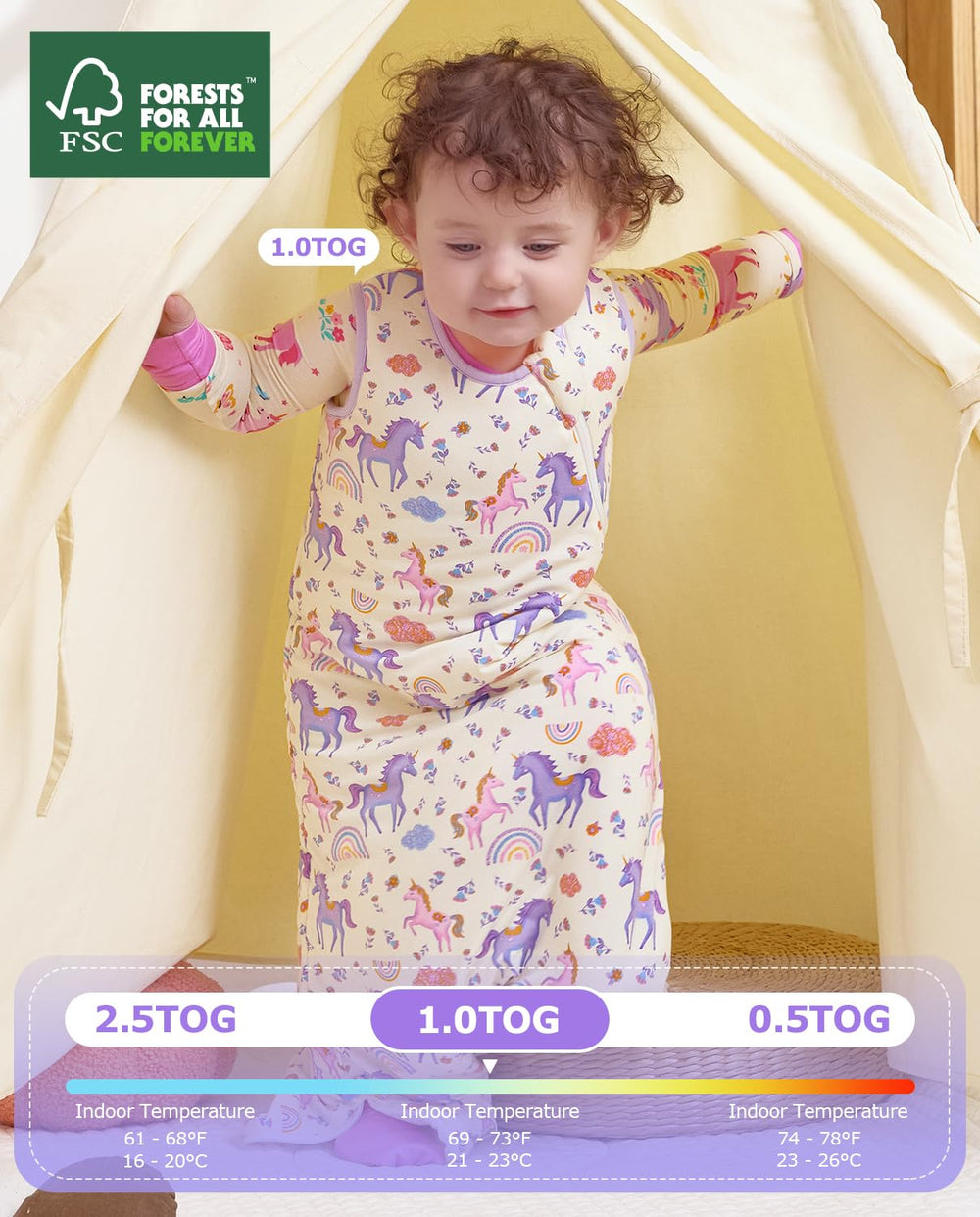 Babee Reshinee sleep sack with stretchy leg area for natural movement.