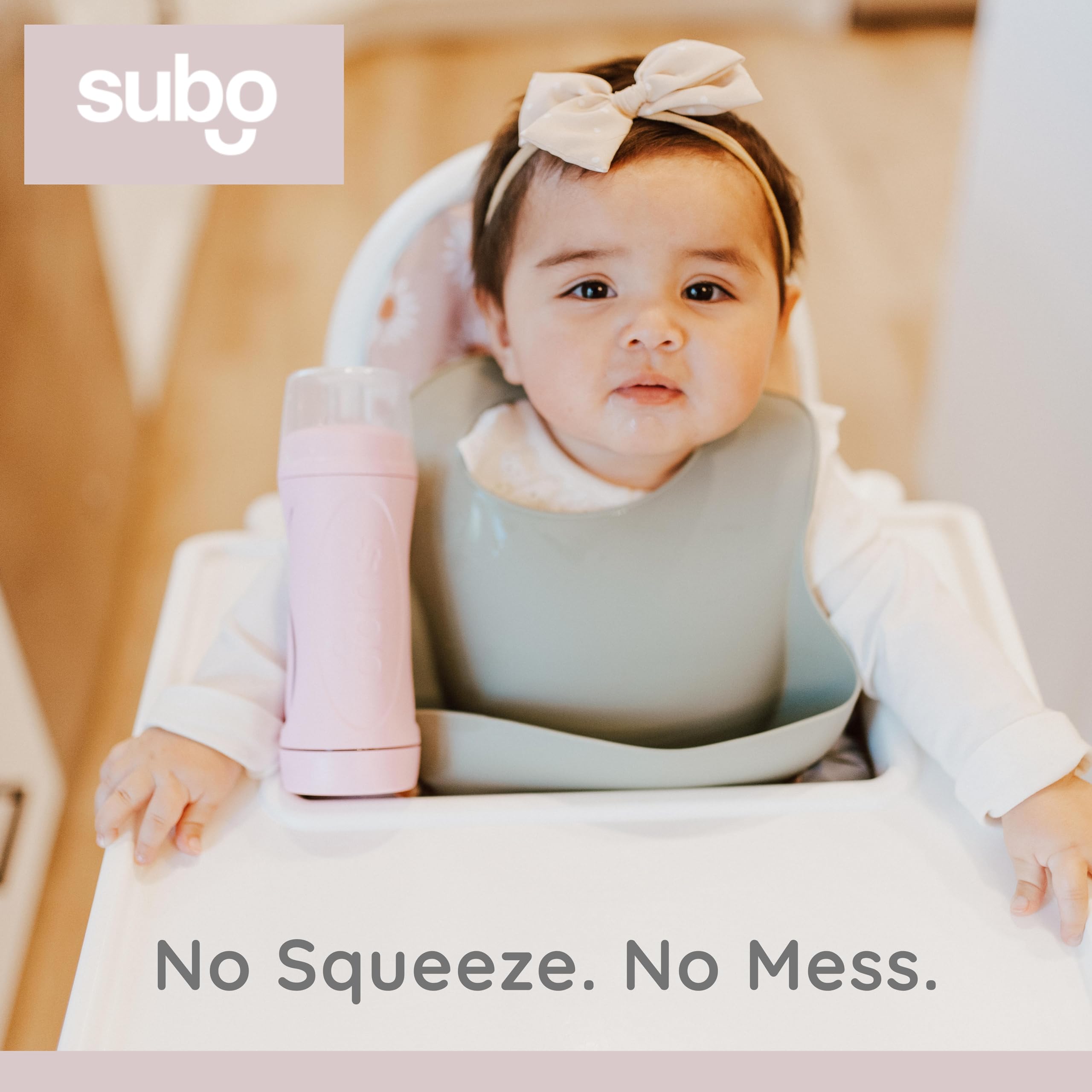 Babeehive Subo bottle supporting independent eating during family meals.