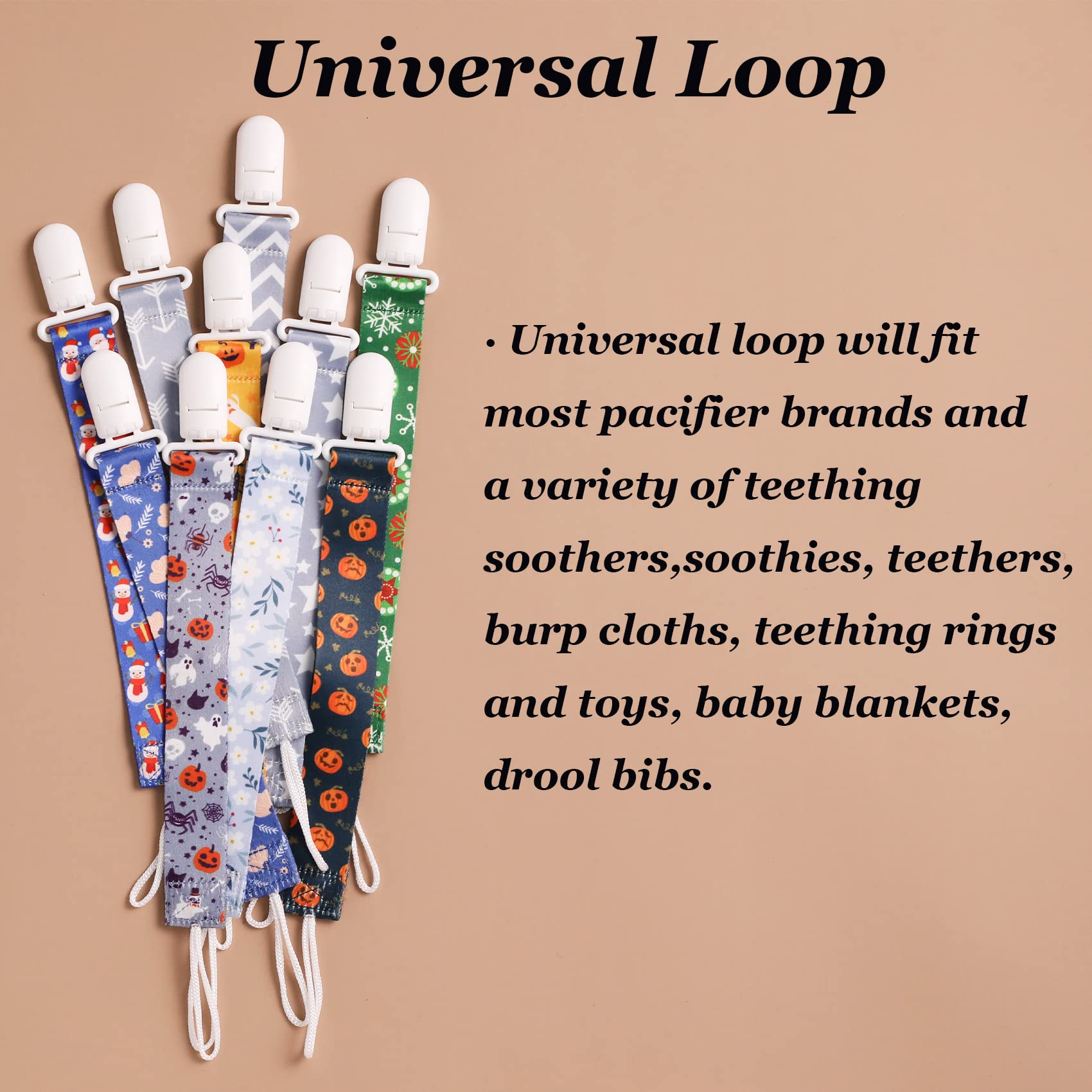 Babeine Floral Pacifier Clip pattern 4 prevents drool from tangling.