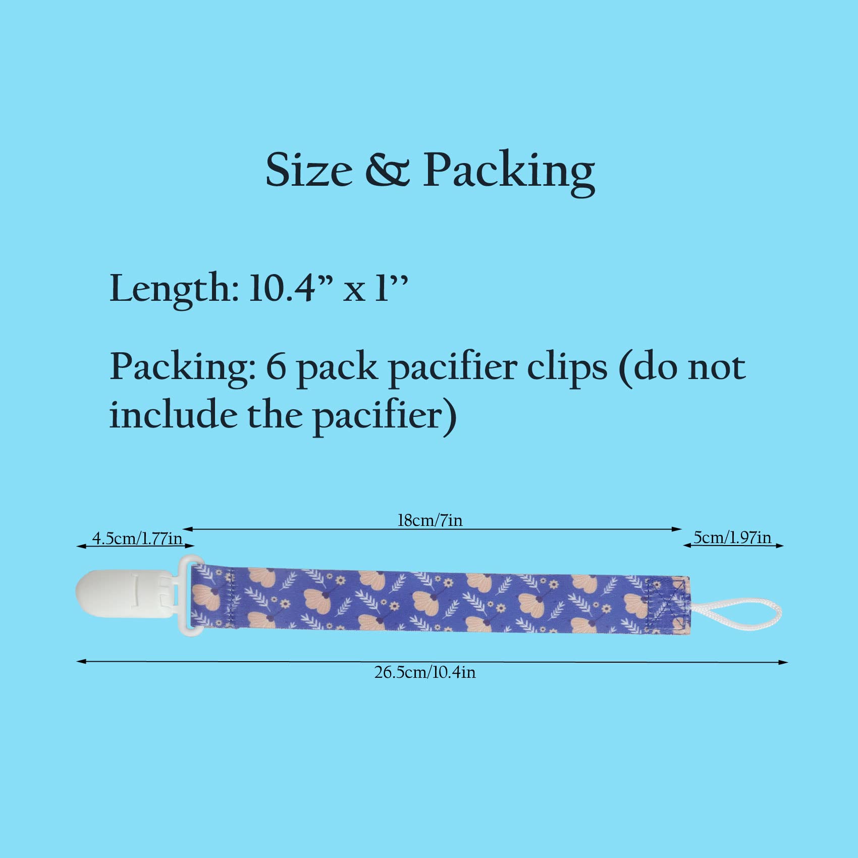 Babeine Floral Pacifier Clip pattern 6 quick-release lets gentle detachment.
