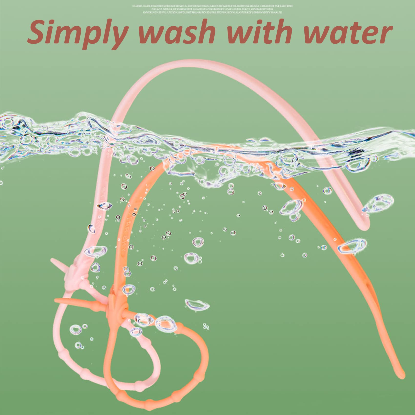 Babeine silicone straps in pink for easy access during meals.
