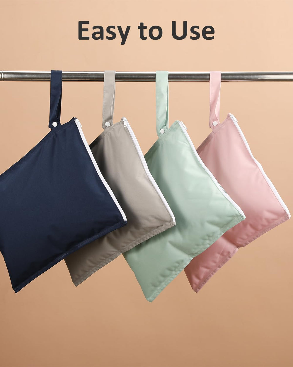 Babeine Wet Dry Bag sized 11.8 by 14.2 inches for multiple diapers