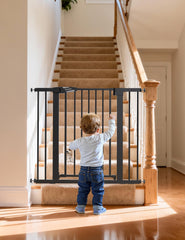 BABELIO adjustable width gate 26 to 40 inches shown fitting a doorway.