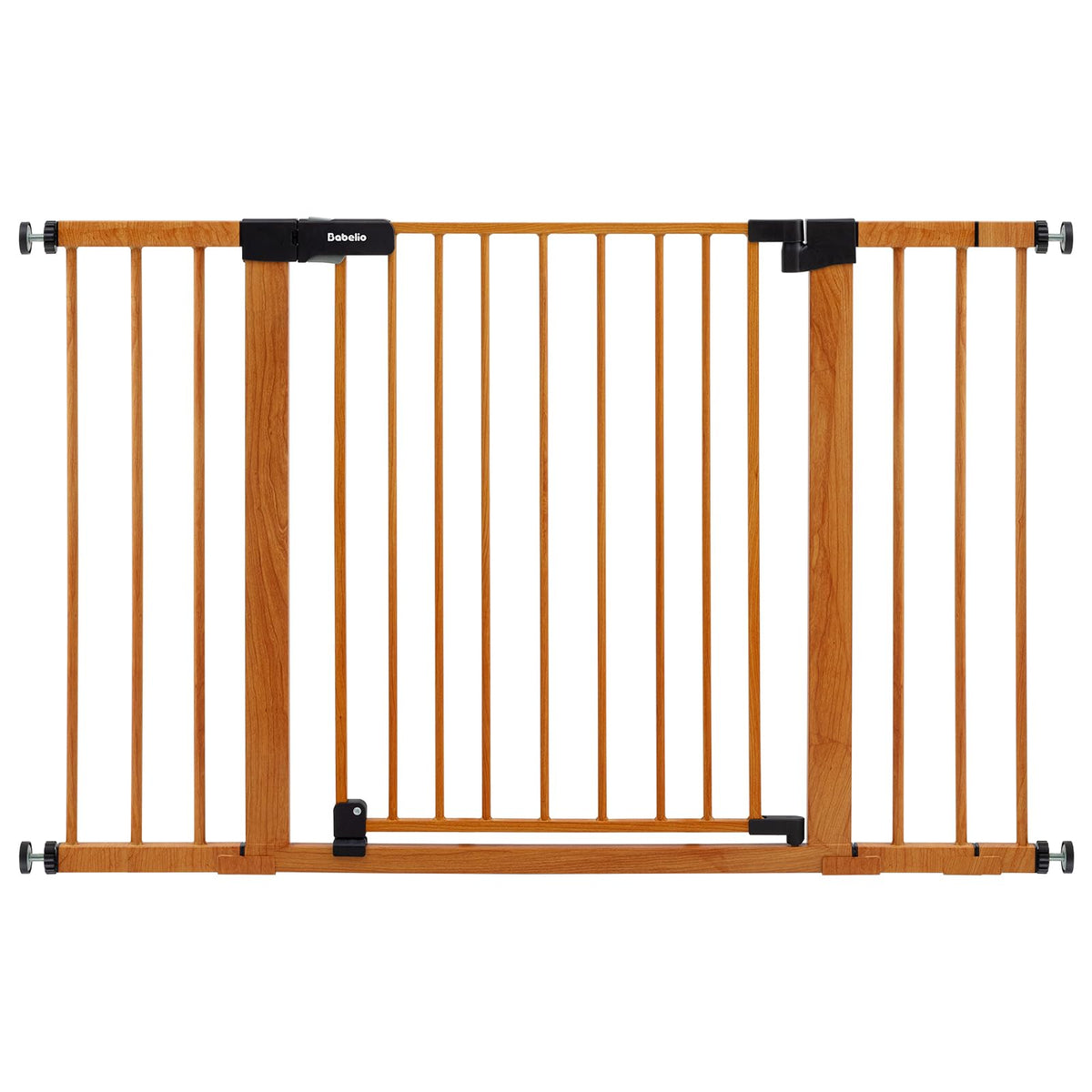 BABELIO 29-48 inch metal gate with brown wood pattern fits wide doorways
