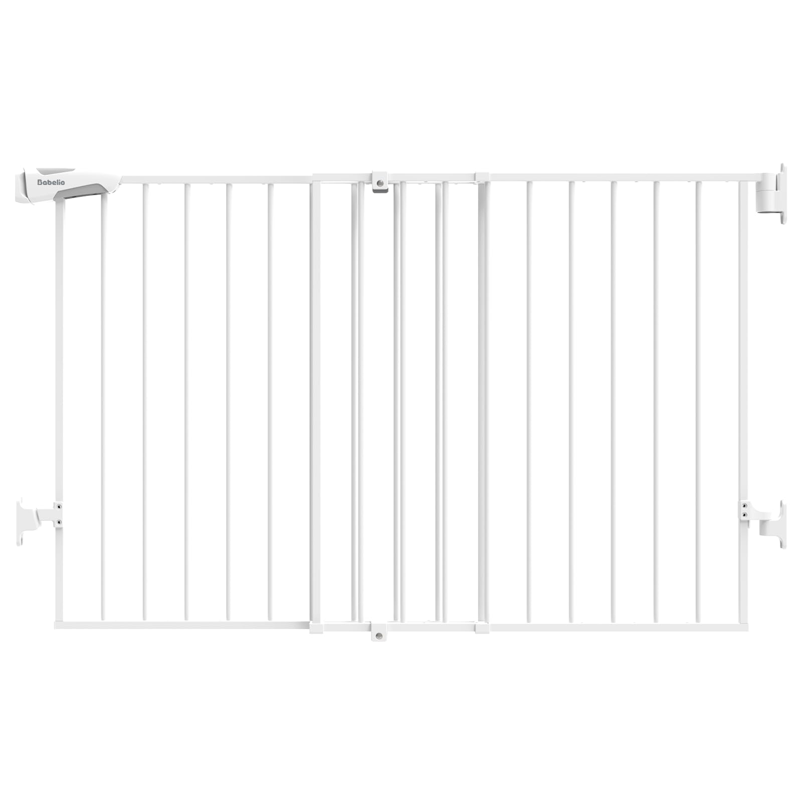 BABELIO gate on stairs shows adjustable width for varied openings