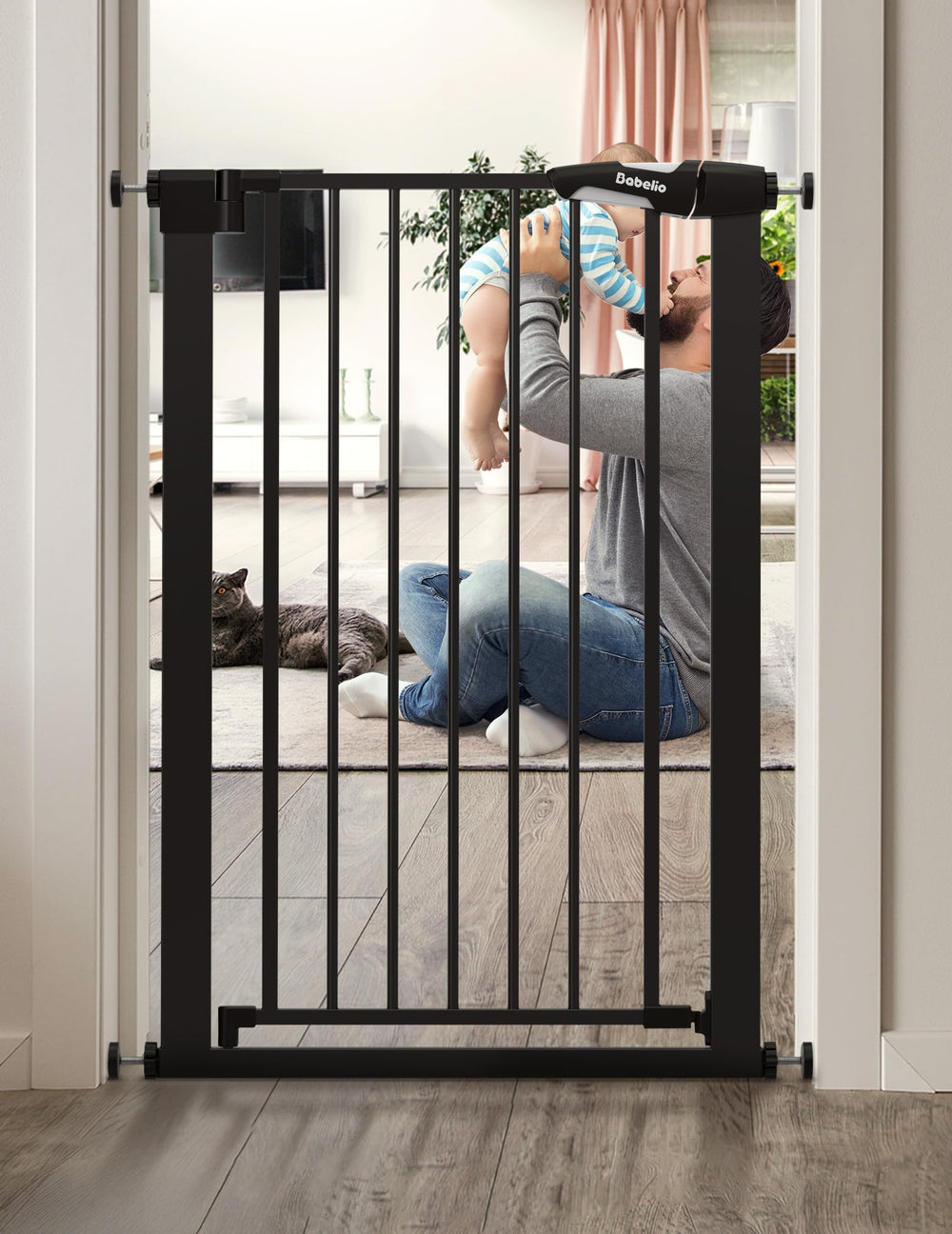 BABELIO 36-inch narrow gate at stairs provides reliable containment.