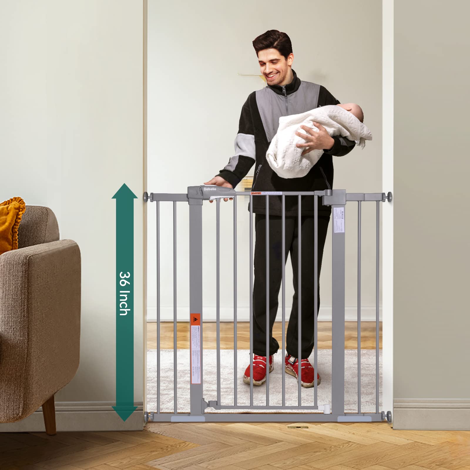 BABELIO two-way swing gate allows passage from either side
