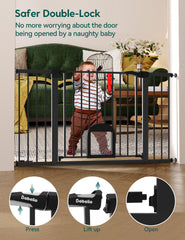 BABELIO auto-close two-way swing gate promotes convenient one-handed use.