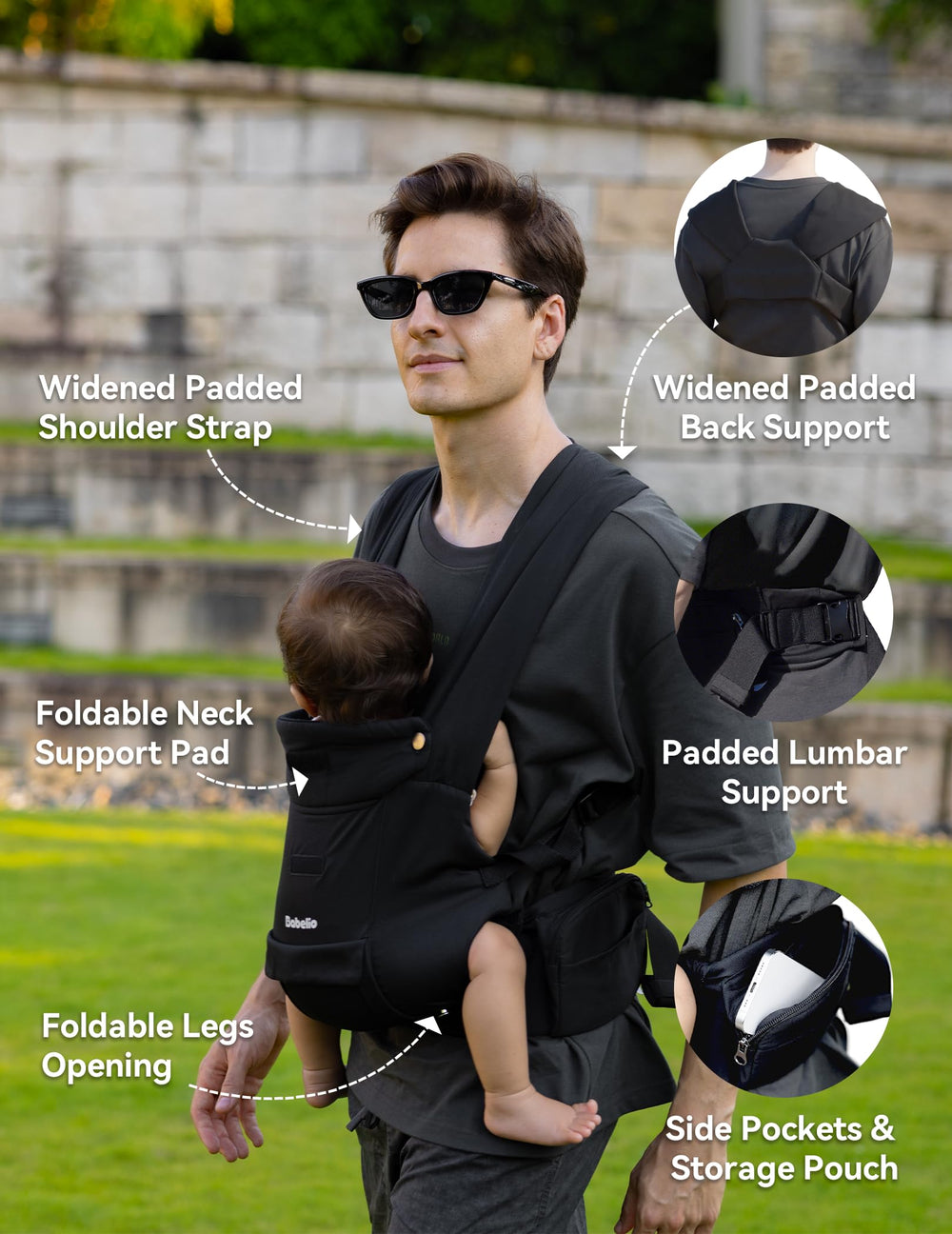 BABELIO grow-with-baby range from newborn to toddler in multiple positions.