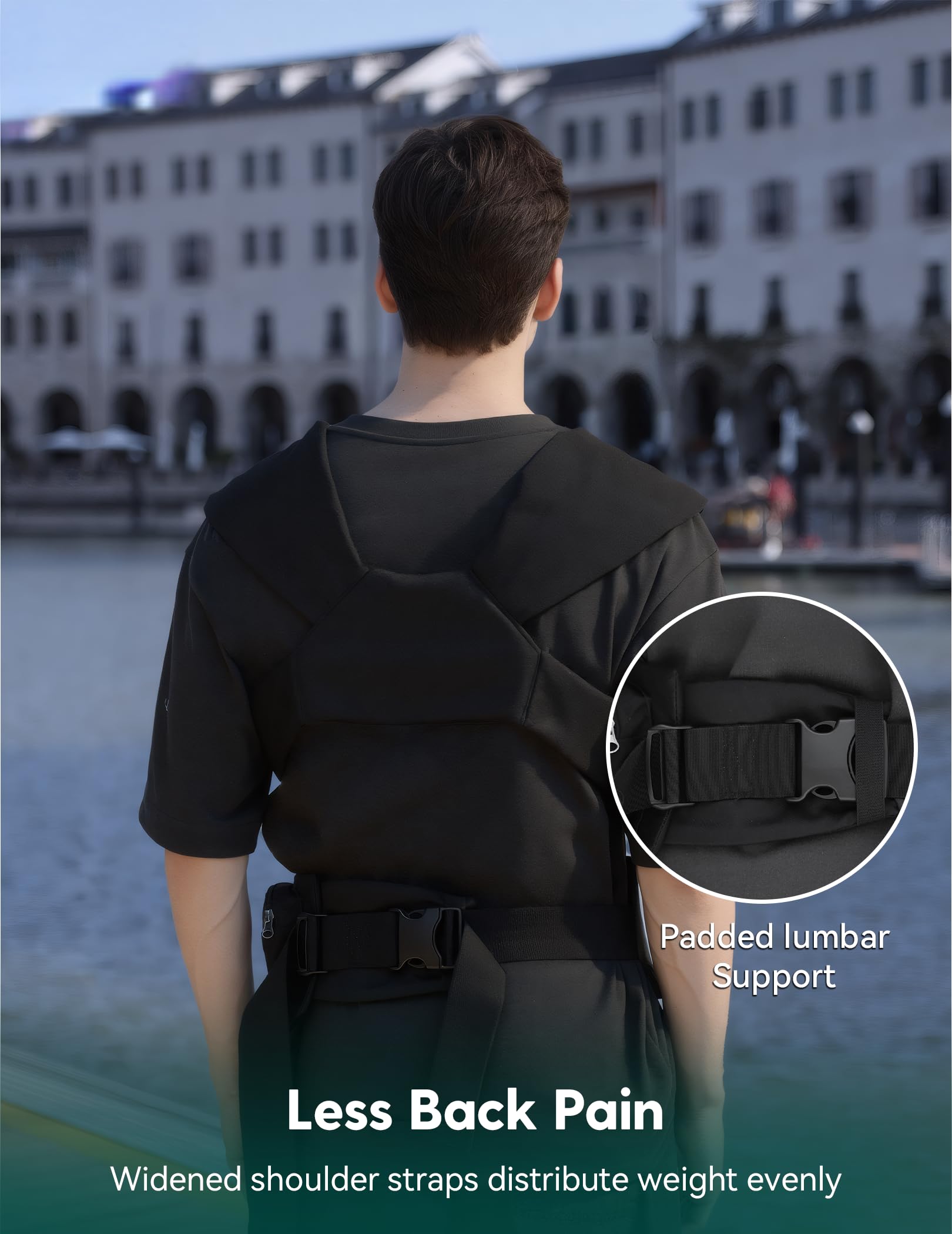 BABELIO carrier wide shoulder straps distribute weight for all-day comfort.