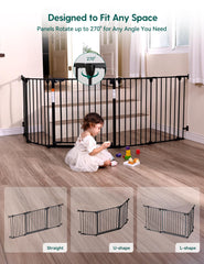 BABELIO gate with 270-swivel hinges enabling Z/U shape installation.