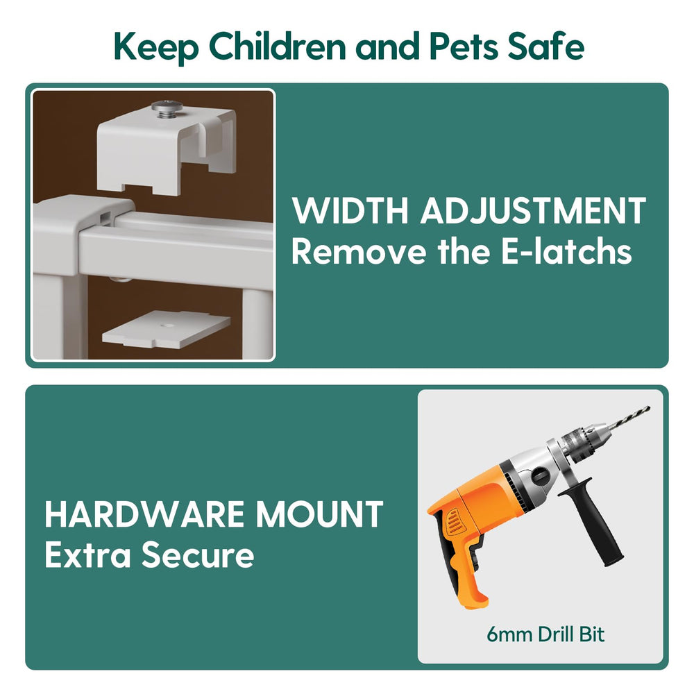BABELIO Babelio Baby Gate 28 inch height helps keep toddlers safe