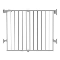 BABELIO baby gate on stairs, closed, extra tall barrier for toddlers.