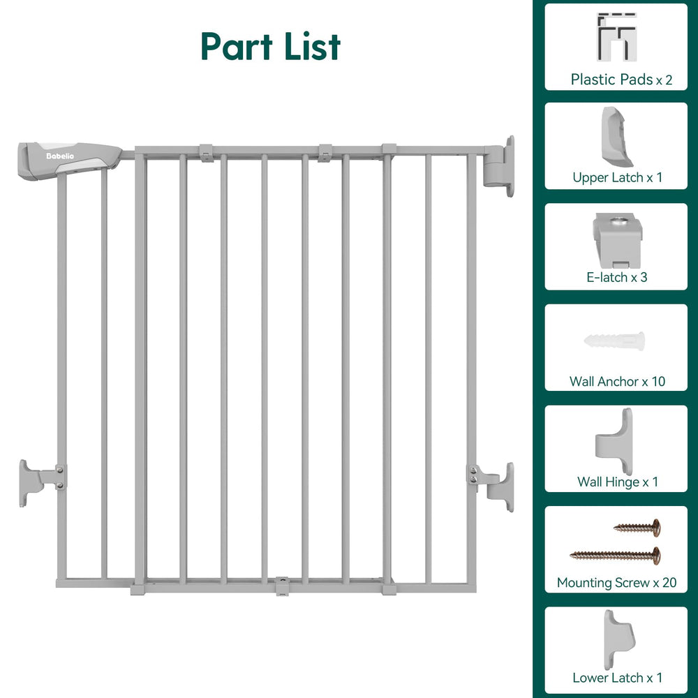 BABELIO gate uses reinforced carbon steel for durable home use.