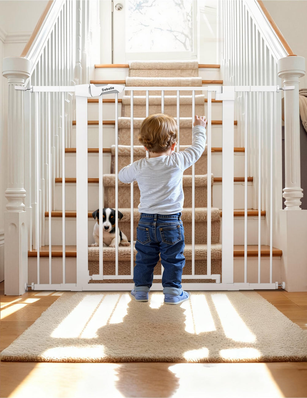 BABELIO baby gate 36-inch tall provides added toddler protection in entrances.