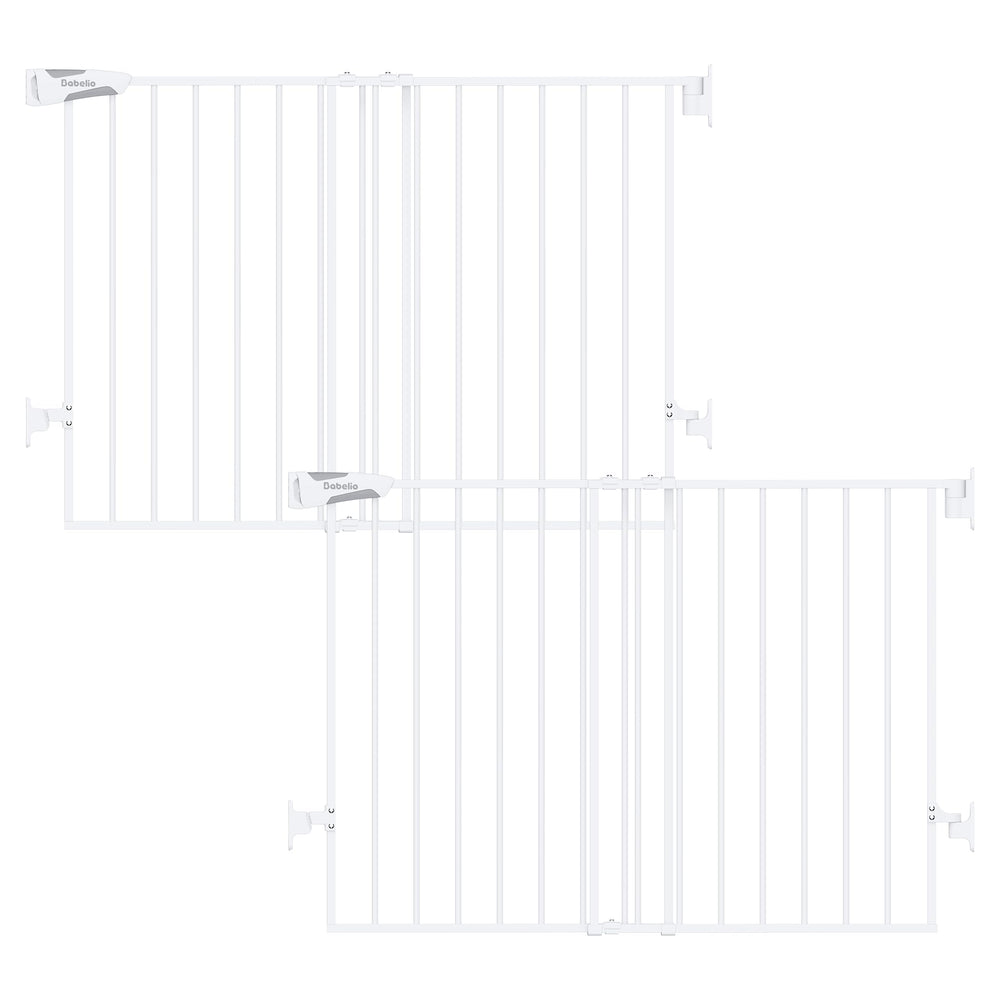 Babelio Baby Gate assembled for stairs and doorways, adjustable width for flexible safety.